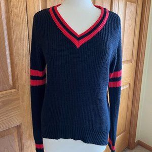 DESIGN LAB - Tipped V-Neck Varsity Sweater - Excellent Condition